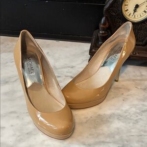 Michael Kors Nude Patent Leather Platform Pumps
